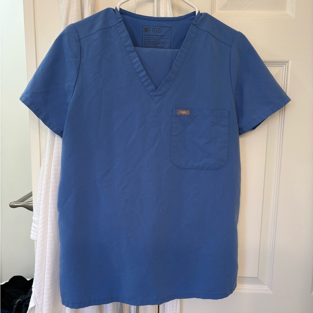Figs seal blue Scrub Top